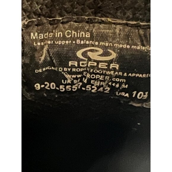 Roper Mens Brown Leather Lucas Ankle Boots US 10.5 Pull On Non Slip Comfort New - Picture 13 of 14